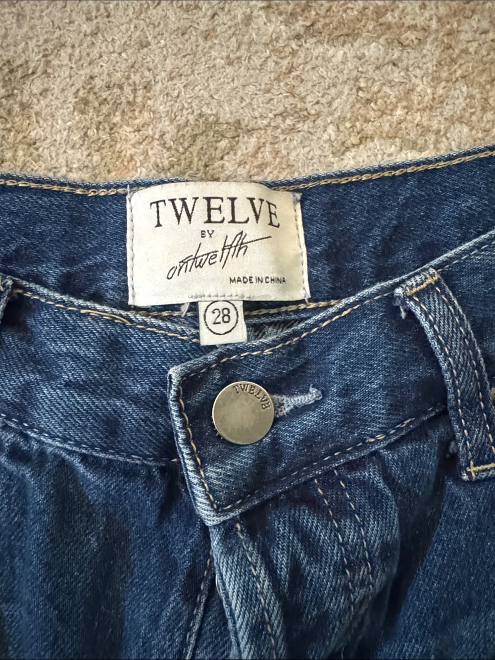 Twelve by OnTwelfth Classic Dark Blue Button-Fly Jeans 28 - Picture 2 of 4